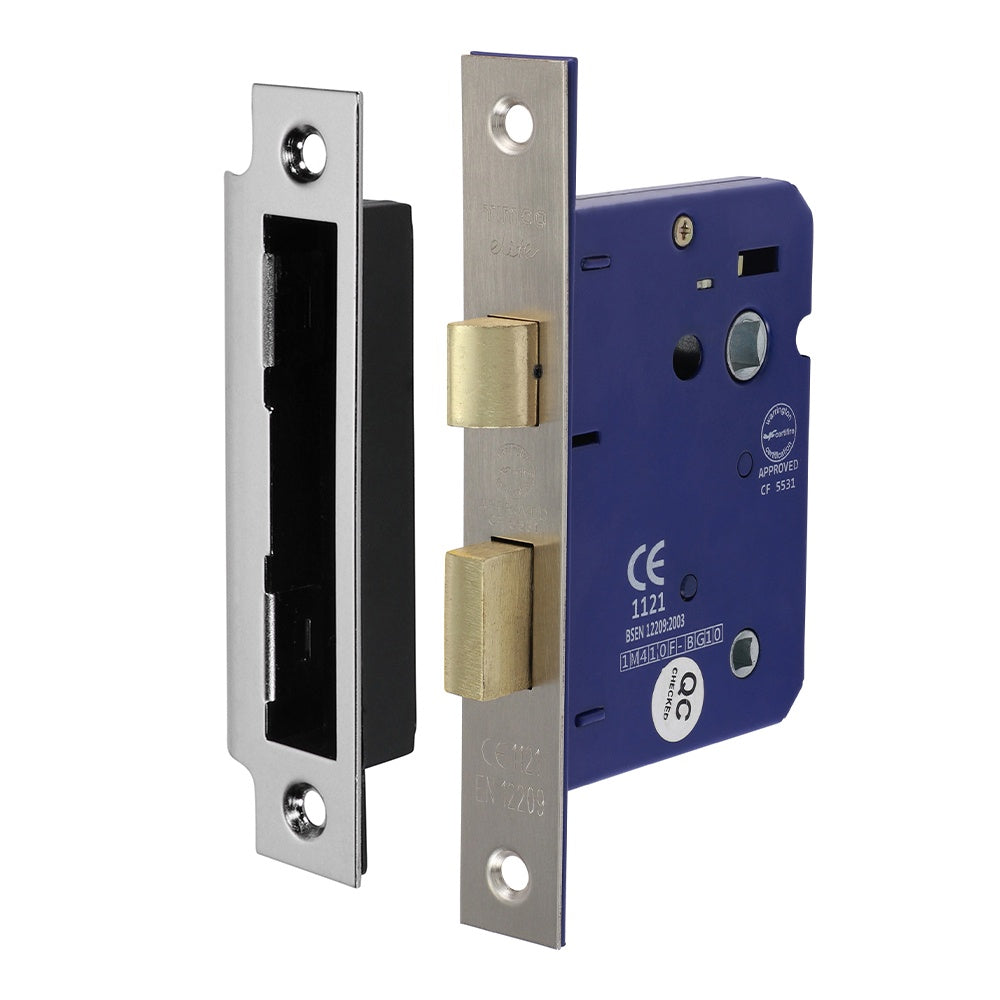 BATHROOM LOCK - SATIN NICKEL 78MM